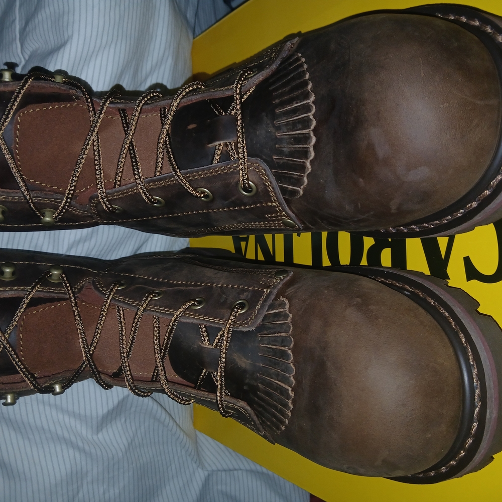 Brown Rugged Leather Lace-Up Boots